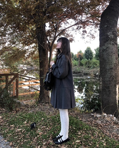 Wool Long Pleats Coat BU0093