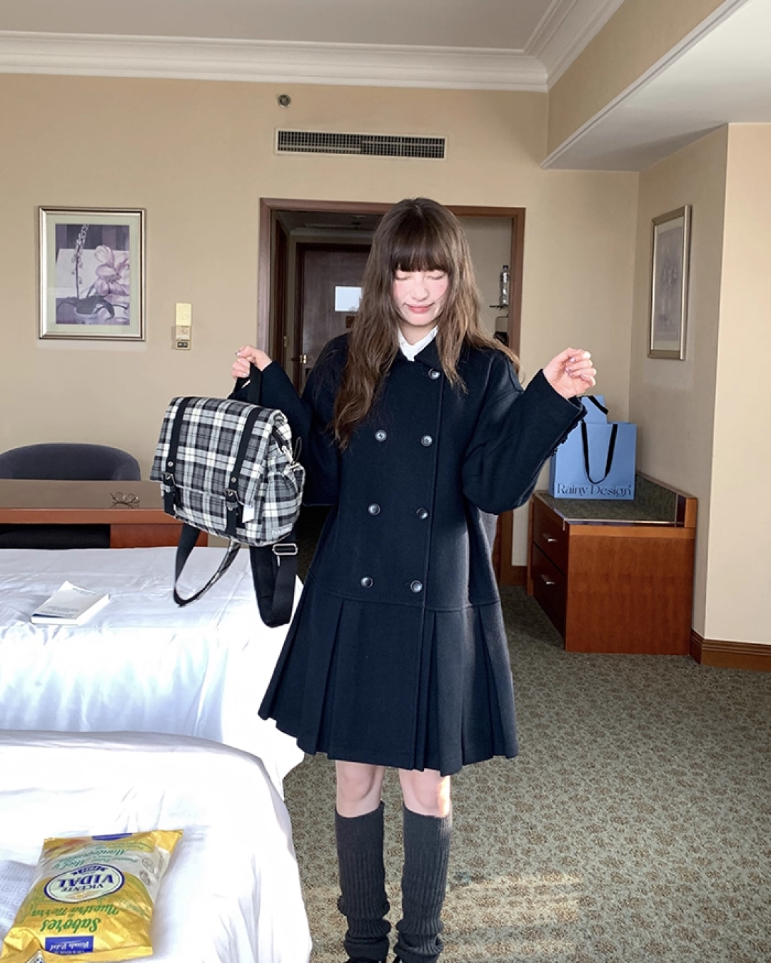 Wool Long Pleats Coat BU0093