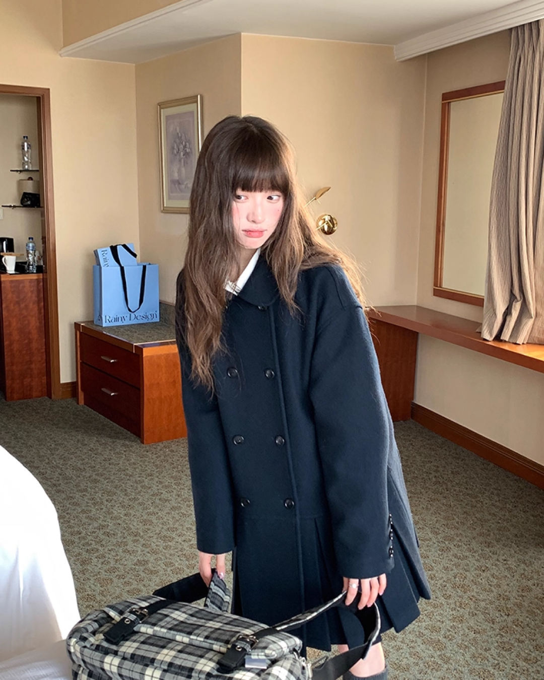 Wool Long Pleats Coat BU0093