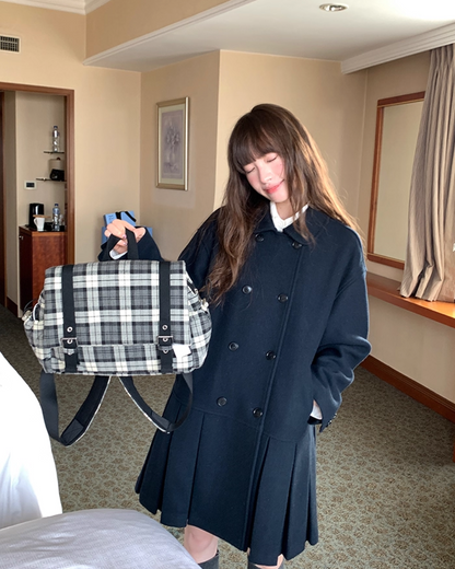 Wool Long Pleats Coat BU0093