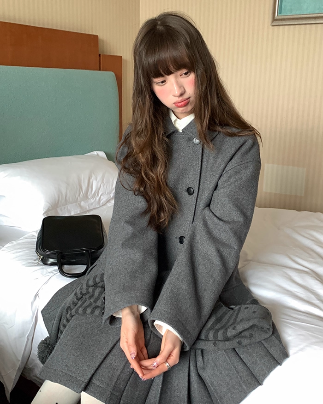 Wool Long Pleats Coat BU0093