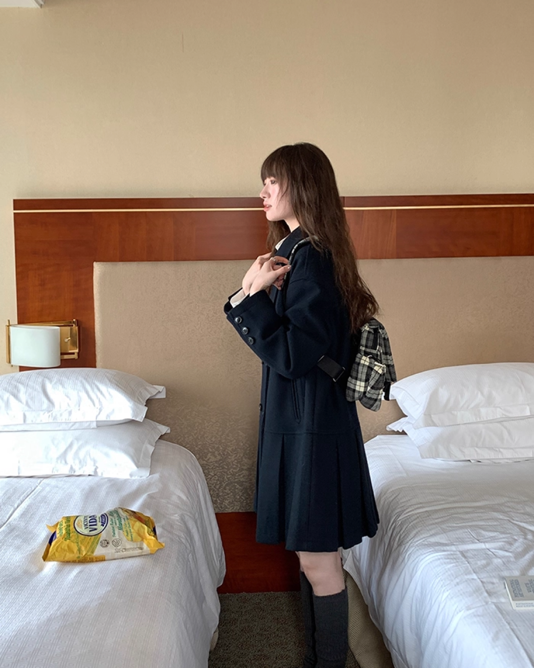 Wool Long Pleats Coat BU0093