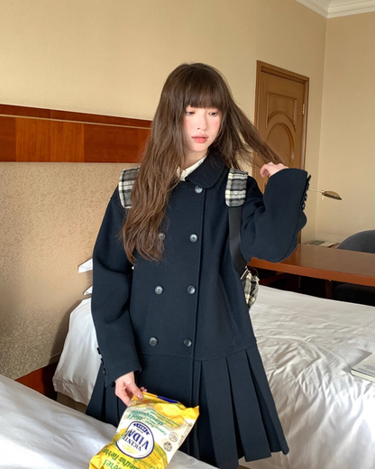 Wool Long Pleats Coat BU0093