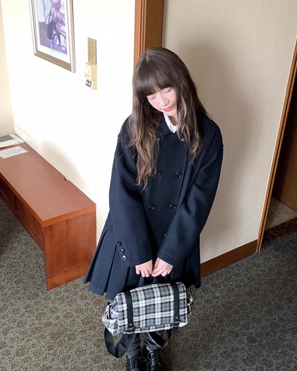 Wool Long Pleats Coat BU0093