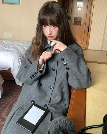 Wool Long Pleats Coat BU0093