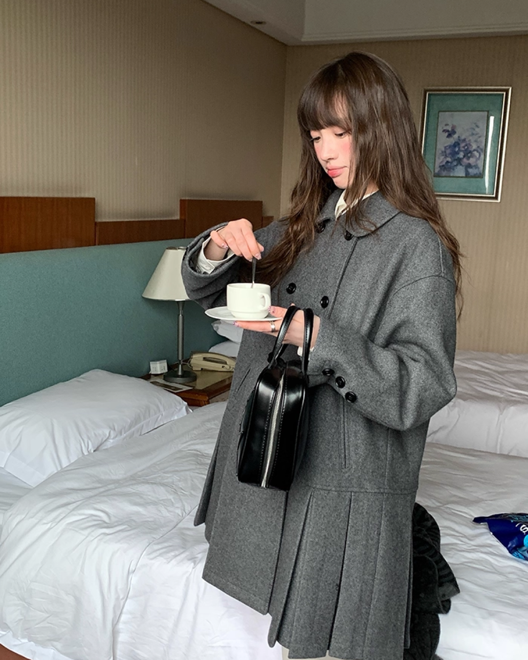 Wool Long Pleats Coat BU0093