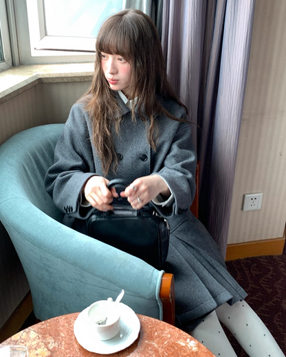 Wool Long Pleats Coat BU0093