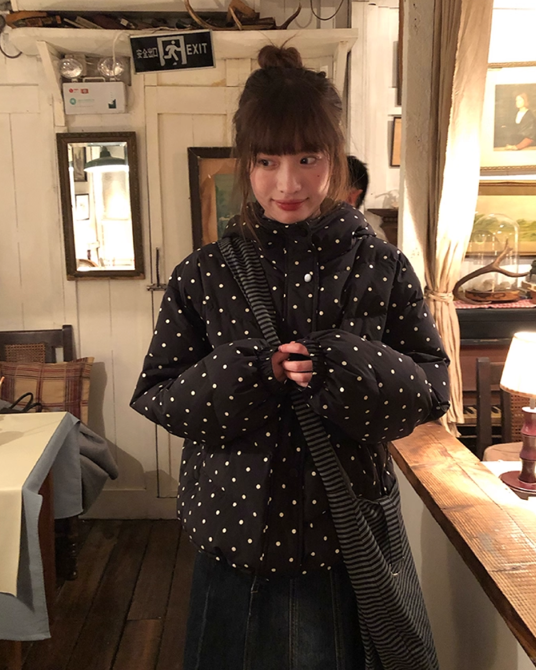 Dot Pattern Down Jacket BU0096