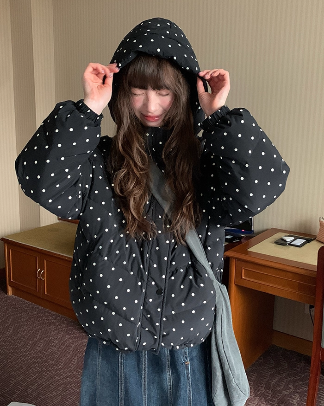 Dot Pattern Down Jacket BU0096