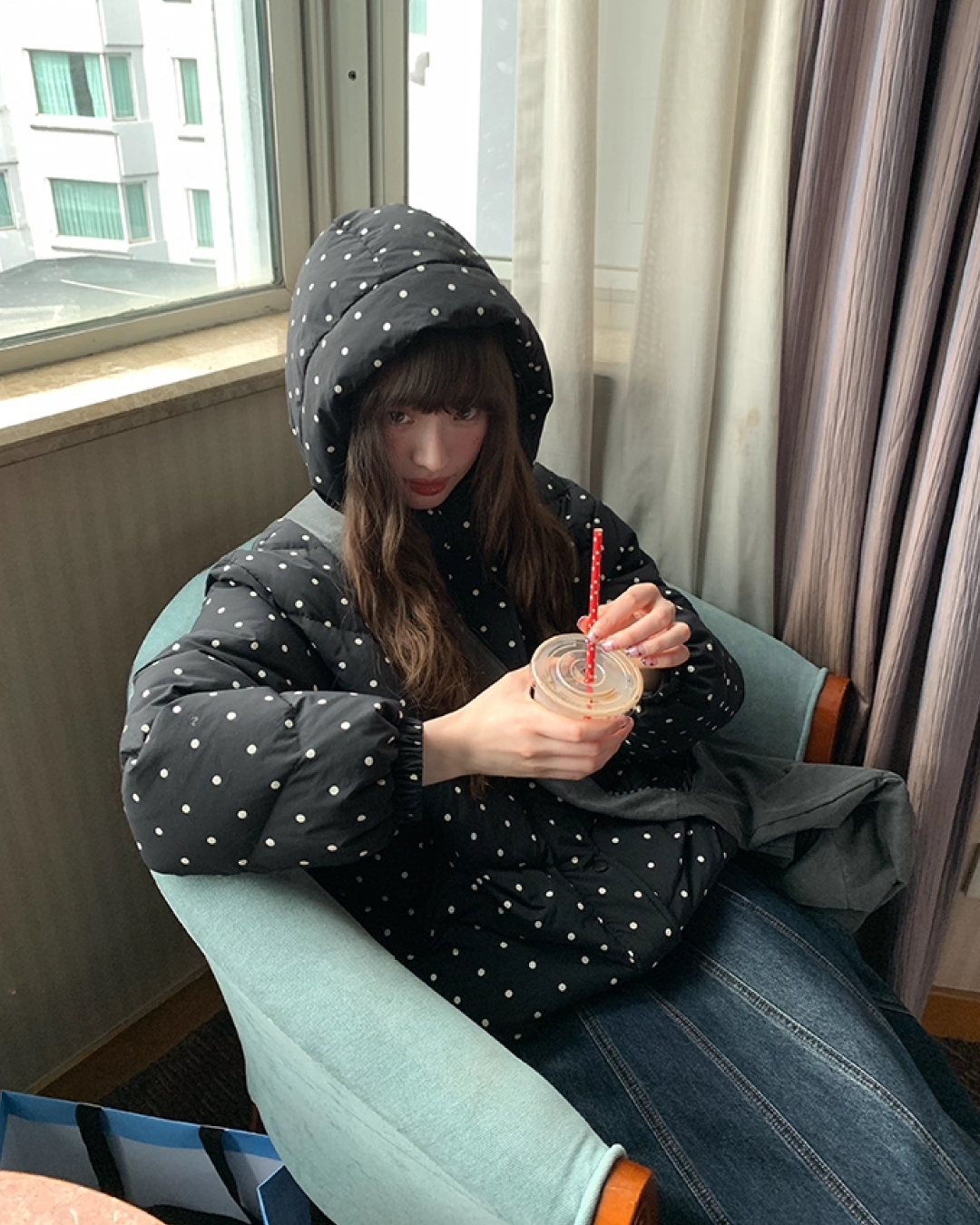 Dot Pattern Down Jacket BU0096