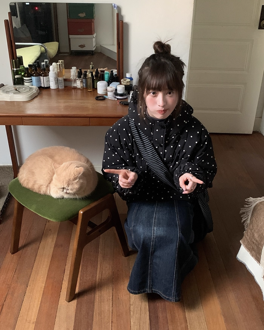 Dot Pattern Down Jacket BU0096