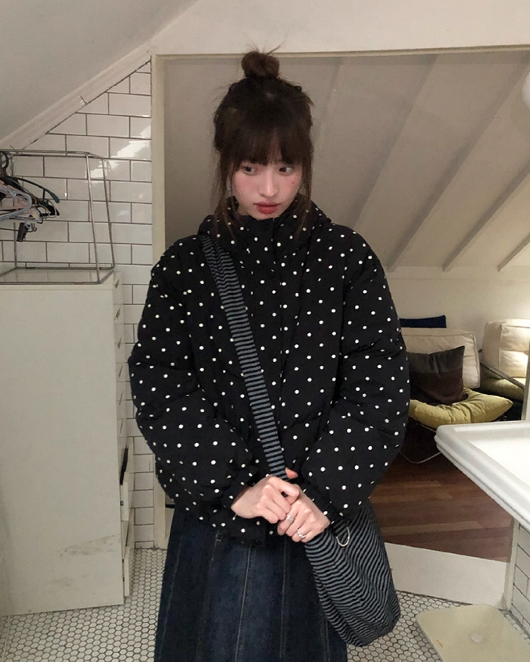 Dot Pattern Down Jacket BU0096