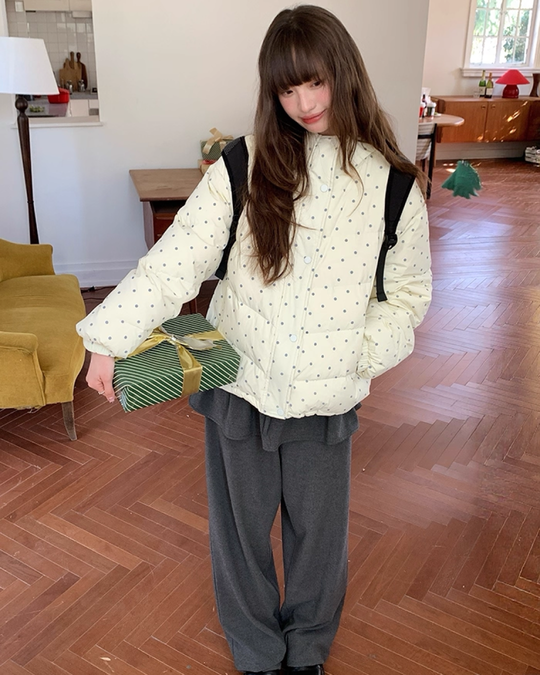 Dot Pattern Down Jacket BU0096