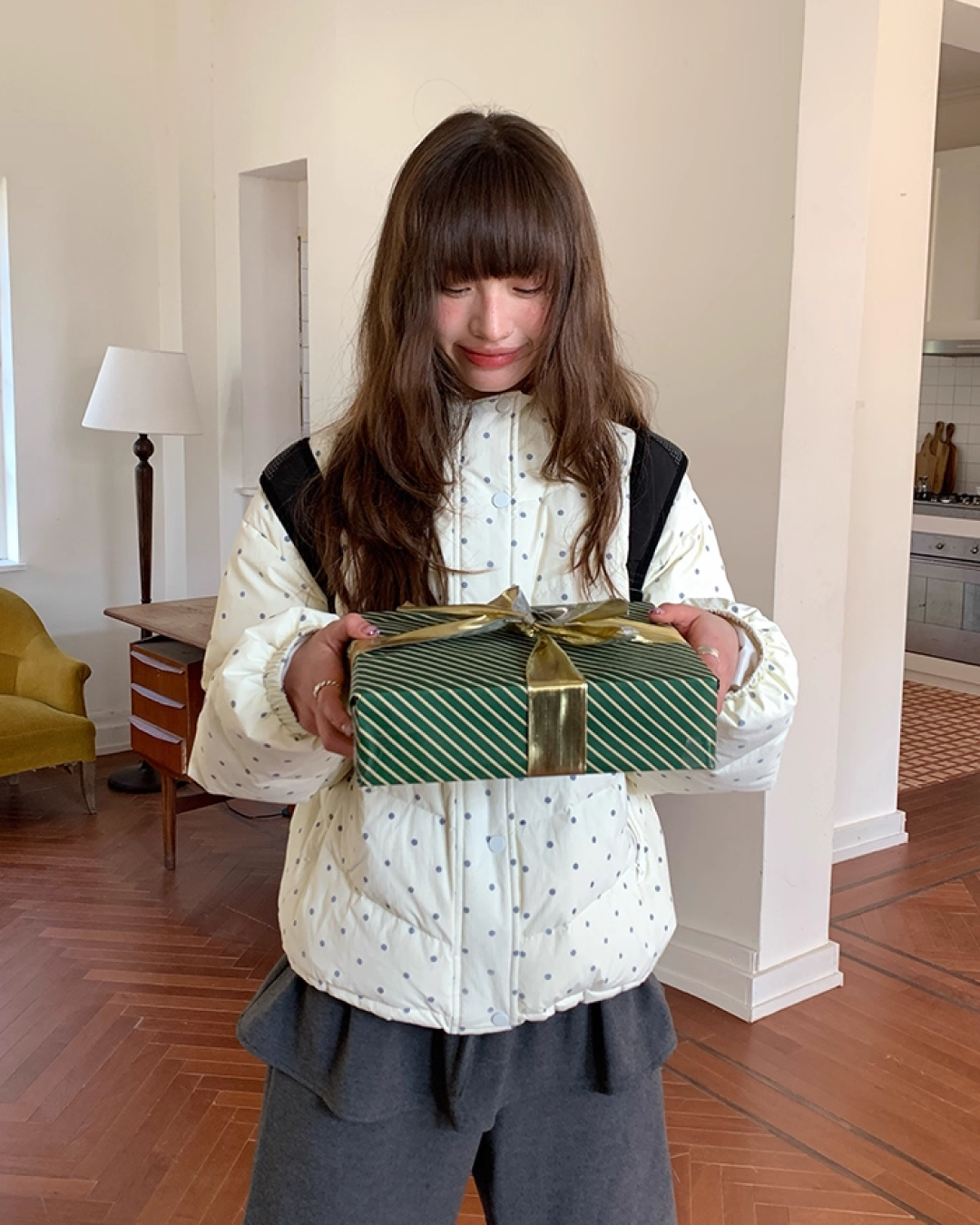 Dot Pattern Down Jacket BU0096