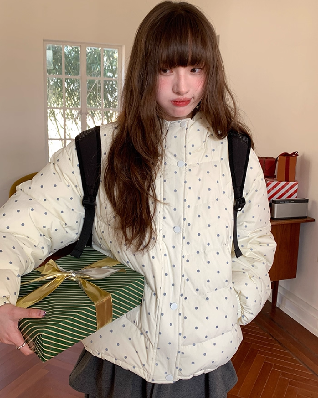 Dot Pattern Down Jacket BU0096