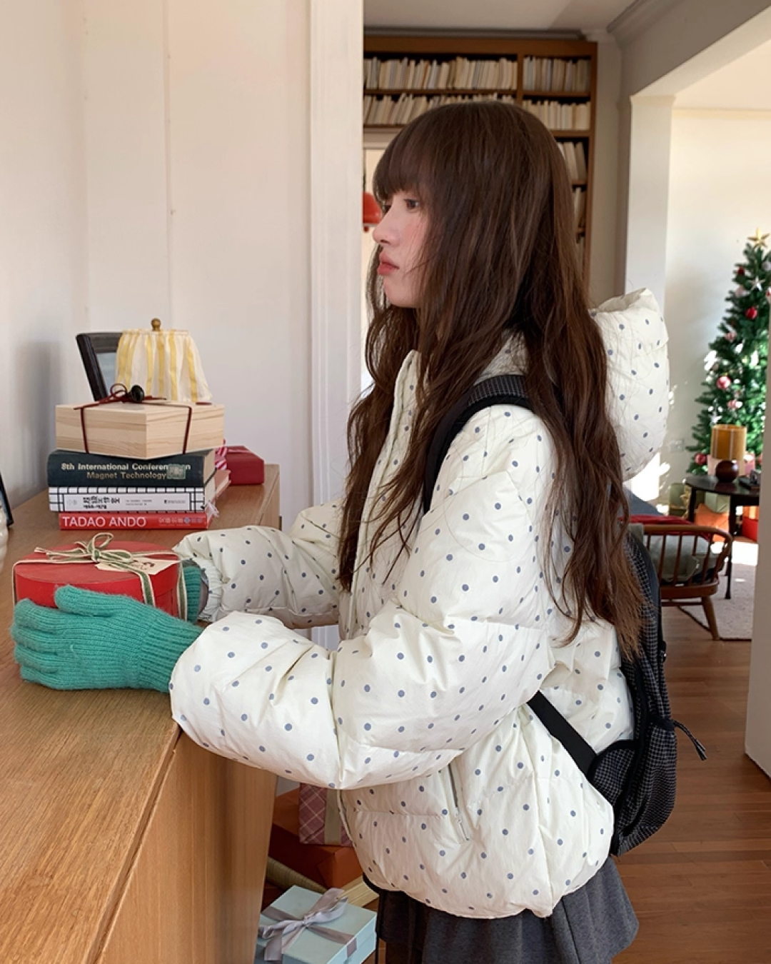 Dot Pattern Down Jacket BU0096