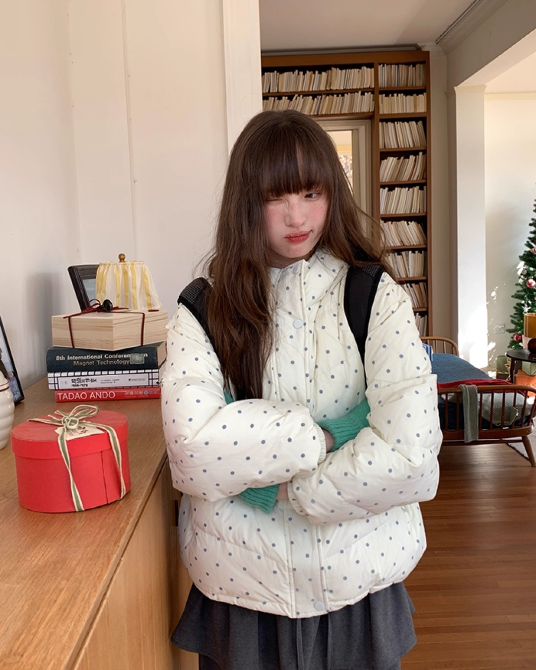 Dot Pattern Down Jacket BU0096