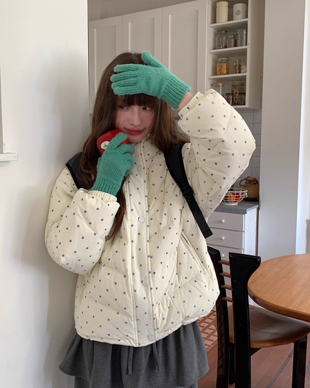 Dot Pattern Down Jacket BU0096