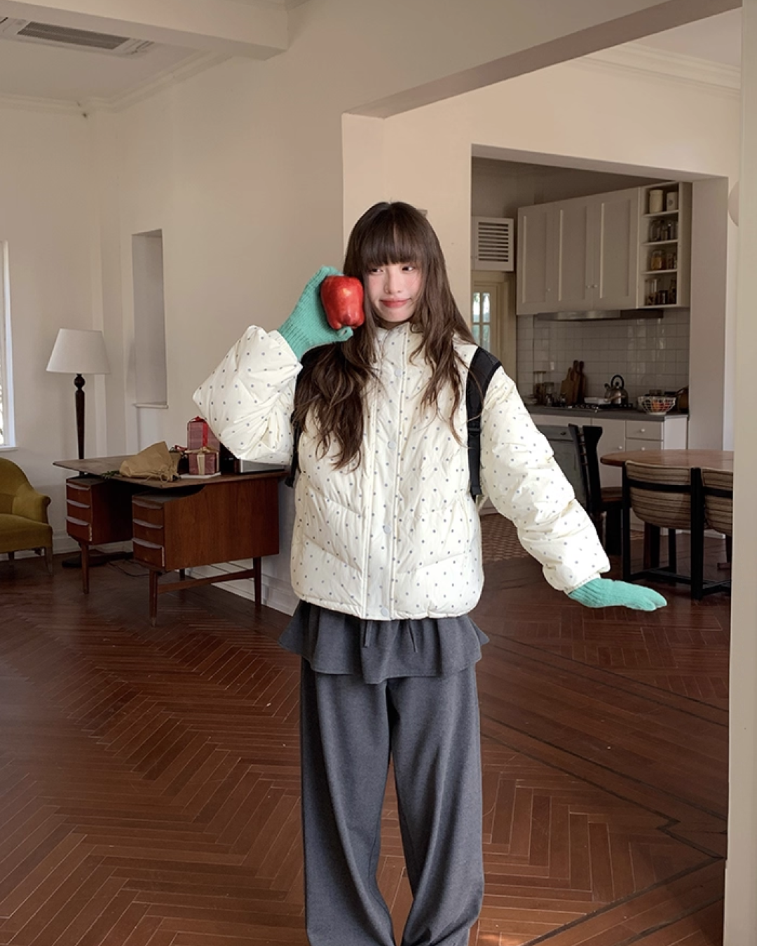 Dot Pattern Down Jacket BU0096