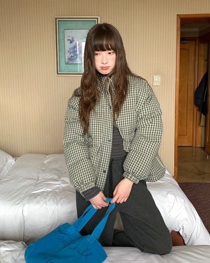 Button Check Padded Jacket BU0100