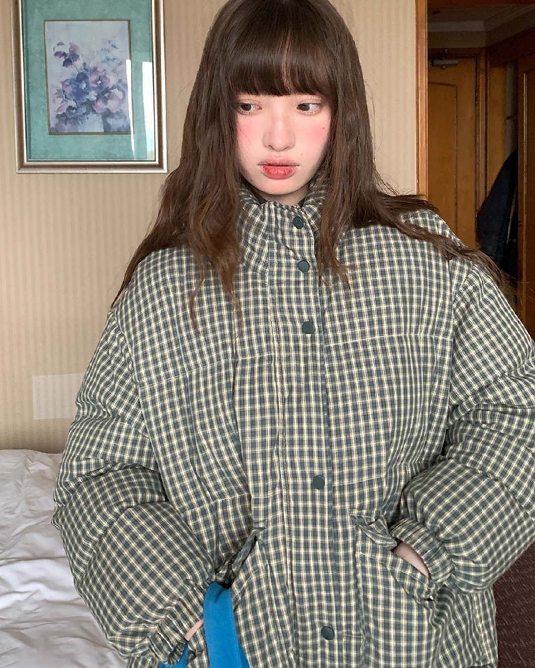 Button Check Padded Jacket BU0100