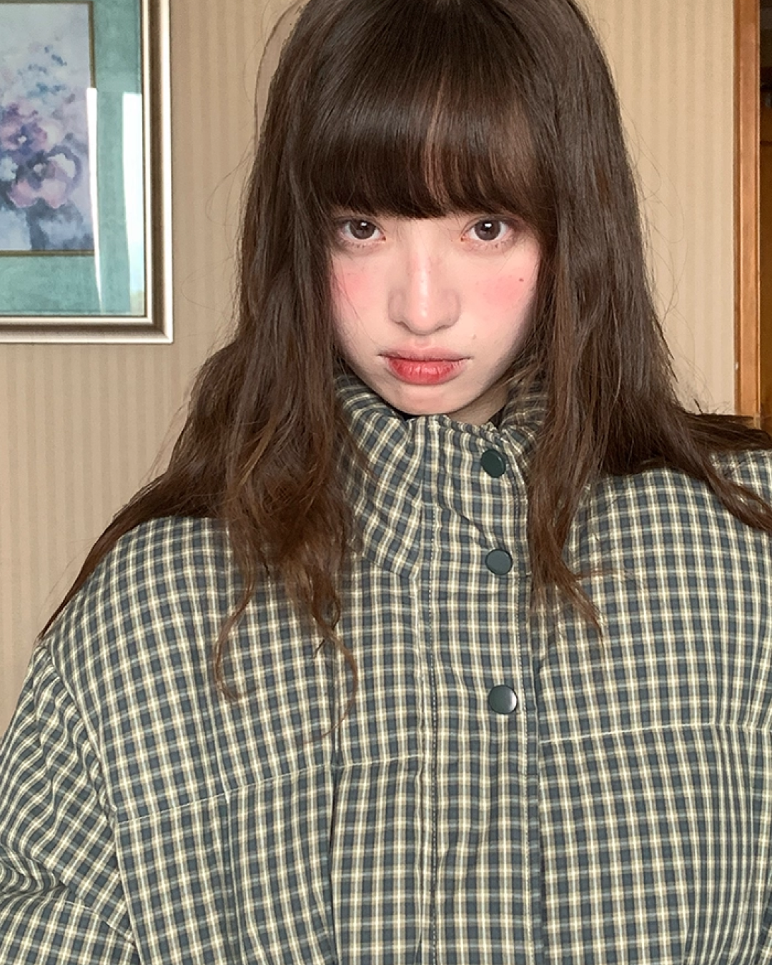 Button Check Padded Jacket BU0100