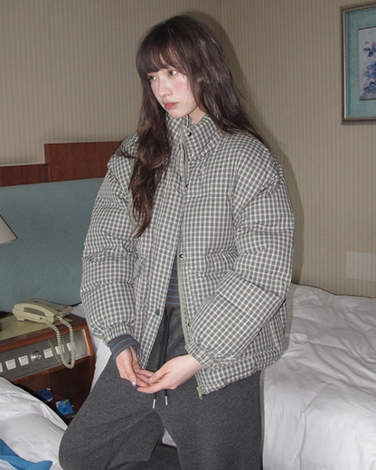 Button Check Padded Jacket BU0100