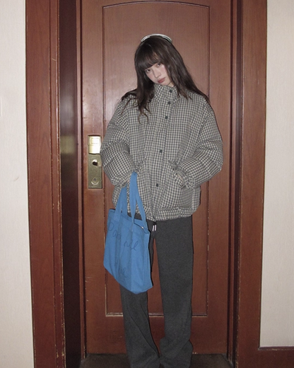 Button Check Padded Jacket BU0100