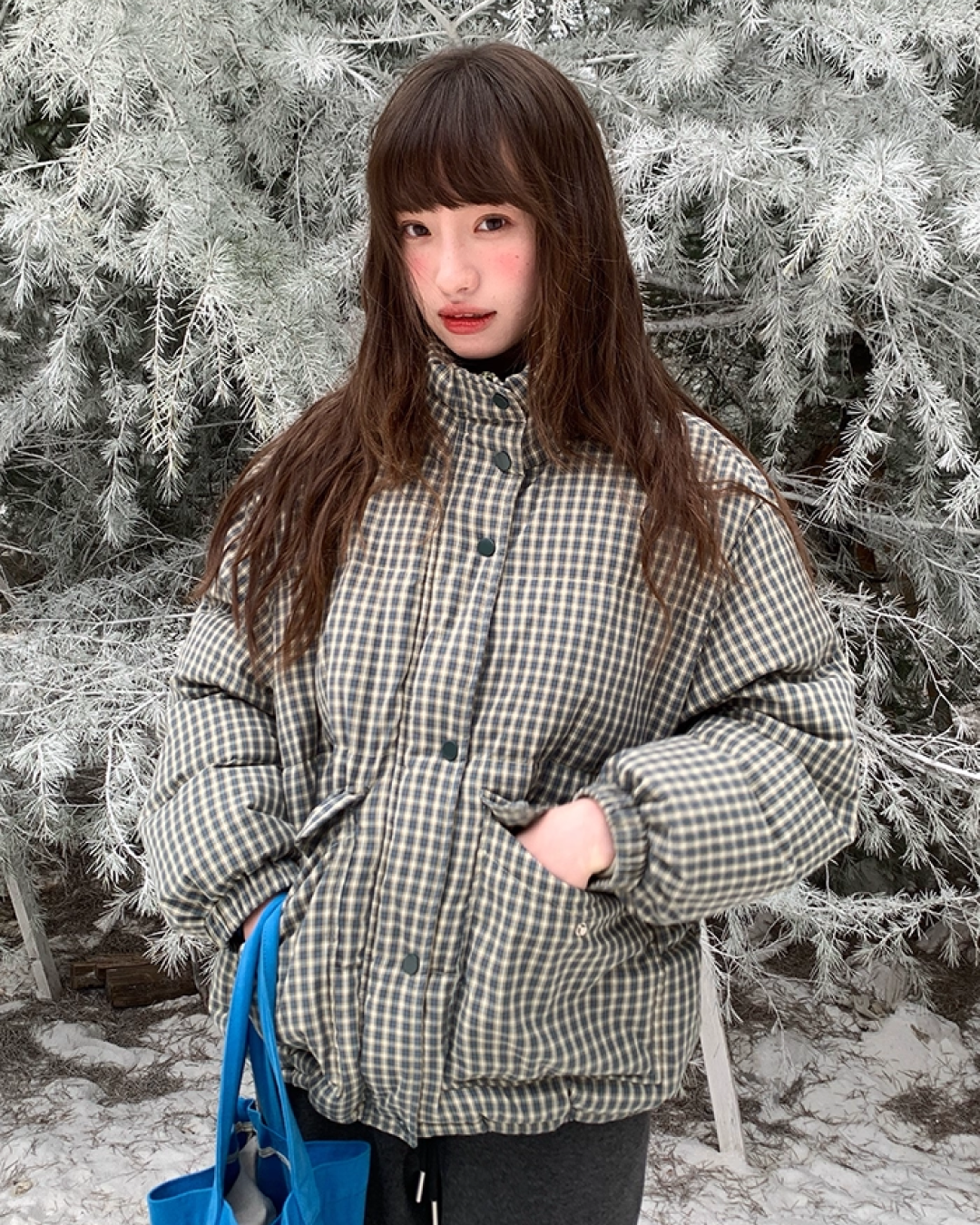 Button Check Padded Jacket BU0100