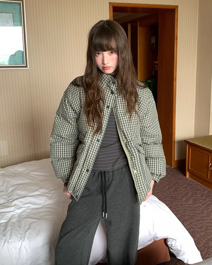 Button Check Padded Jacket BU0100