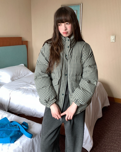 Button Check Padded Jacket BU0100