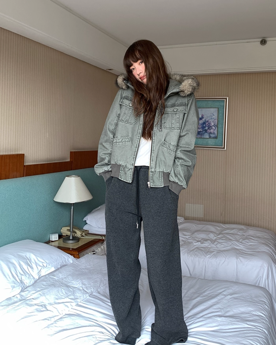 Wash Design Boa Hood Padded Jacket BU0101