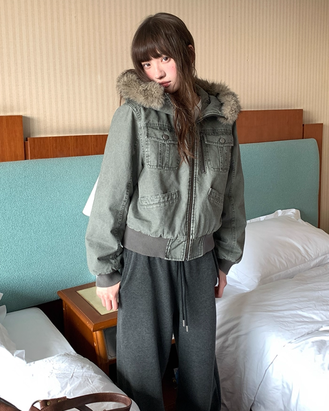 Wash Design Boa Hood Padded Jacket BU0101