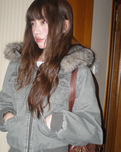 Wash Design Boa Hood Padded Jacket BU0101