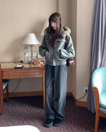 Wash Design Boa Hood Padded Jacket BU0101