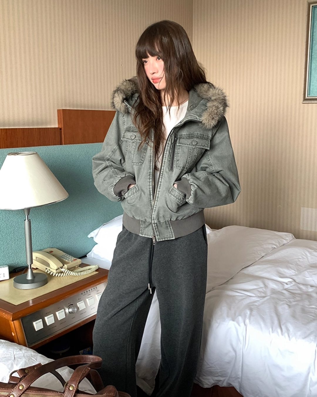 Wash Design Boa Hood Padded Jacket BU0101