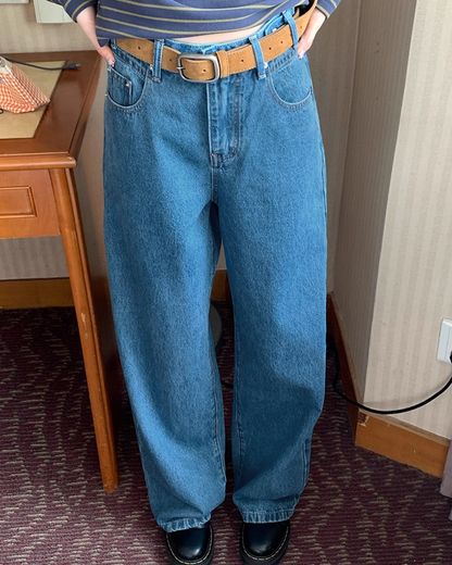 Wash Wide Denim Pants BU0103