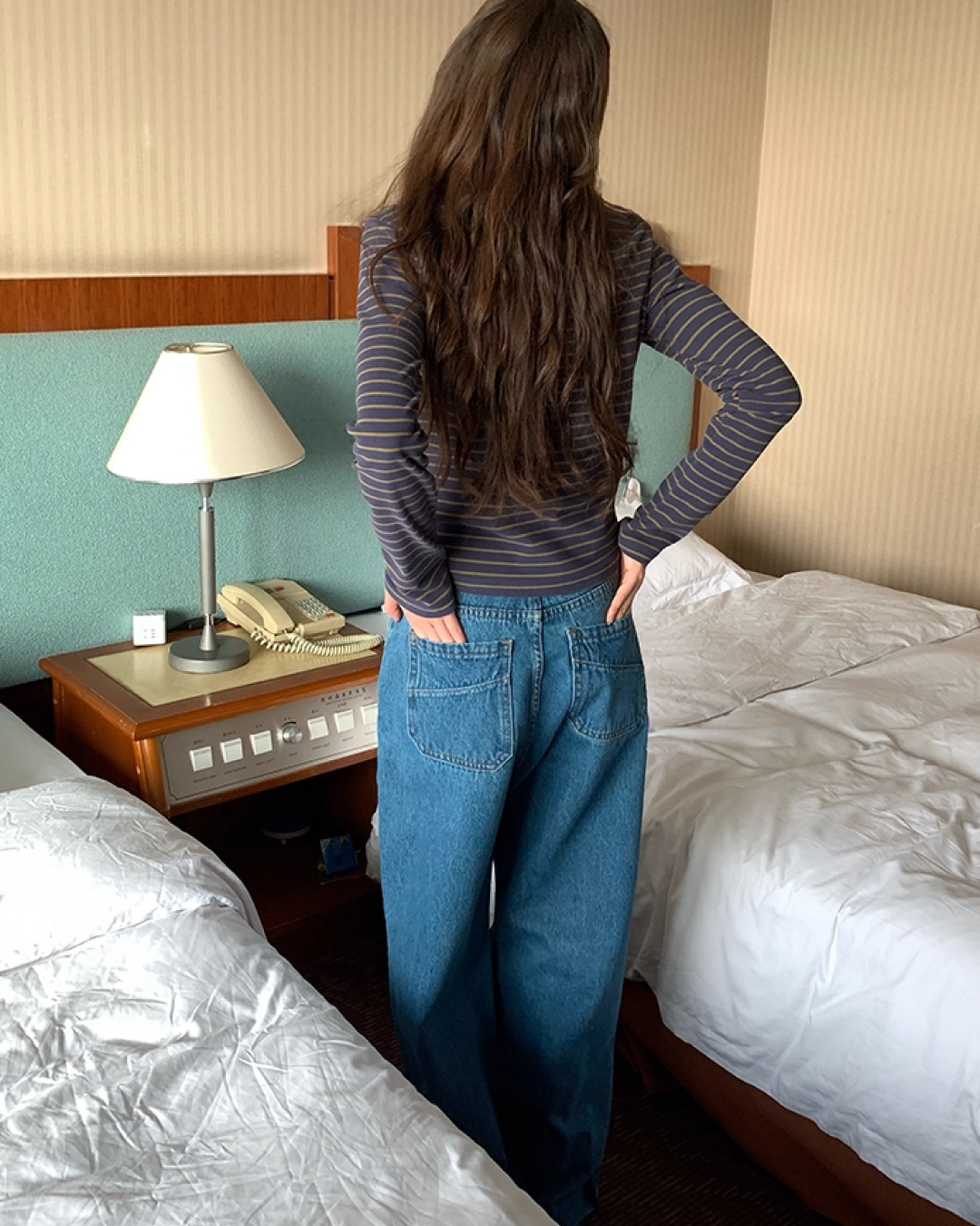 Wash Wide Denim Pants BU0103