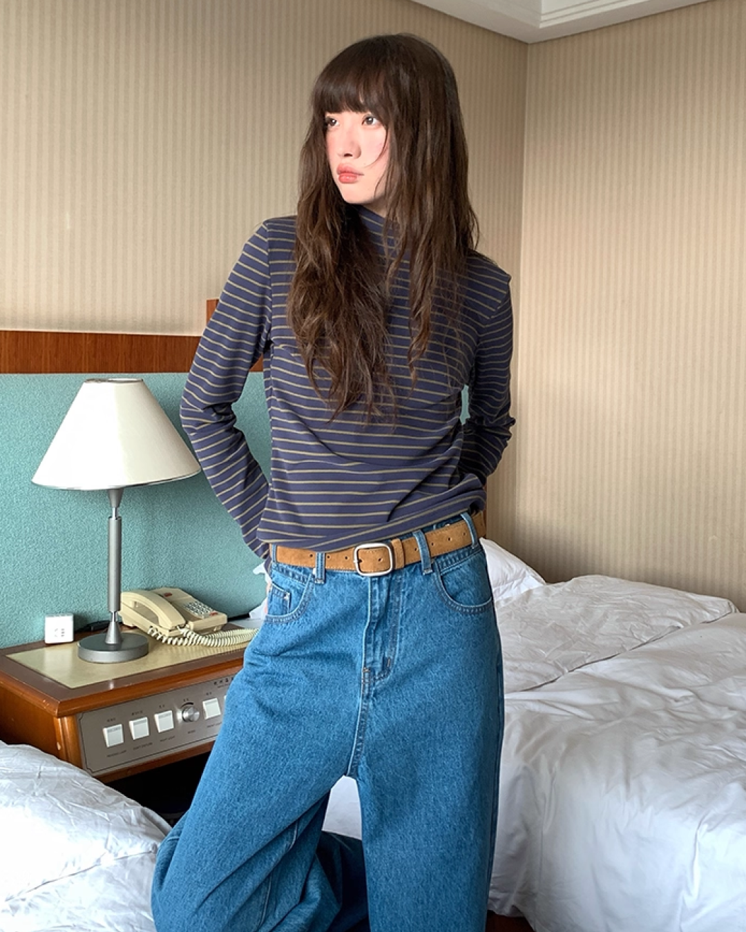 Wash Wide Denim Pants BU0103