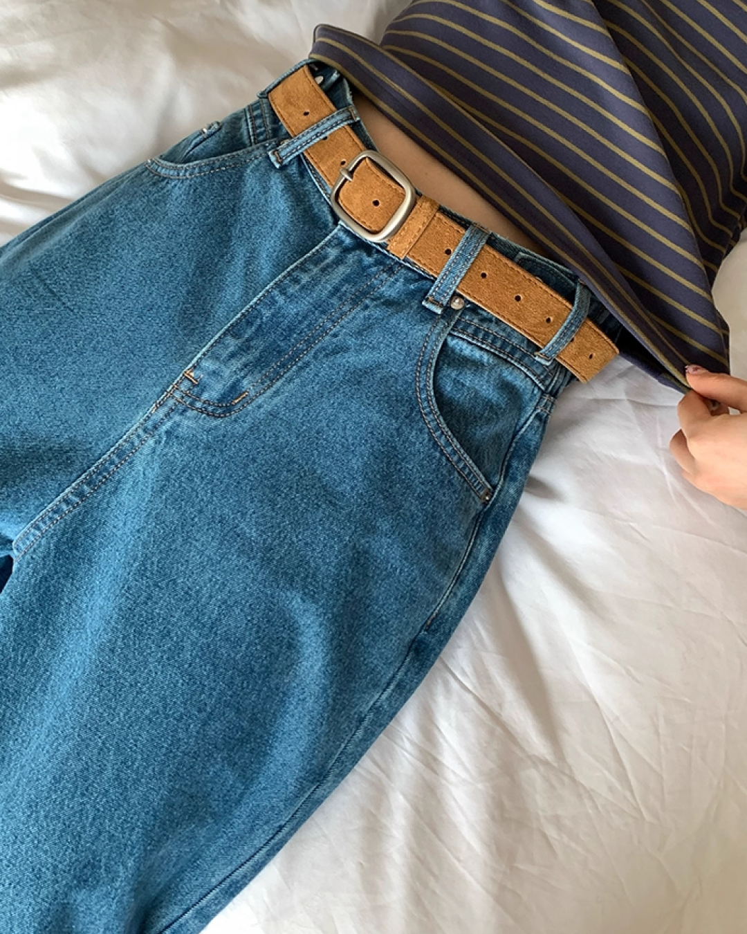 Wash Wide Denim Pants BU0103