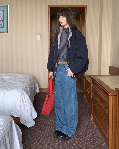 Wash Wide Denim Pants BU0103