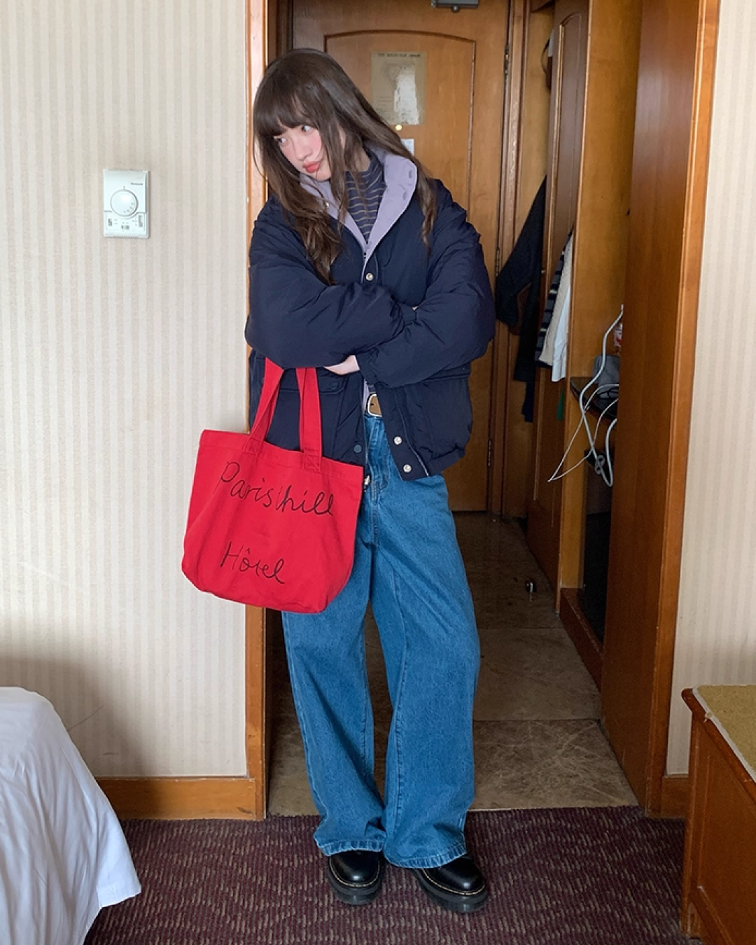 Wash Wide Denim Pants BU0103