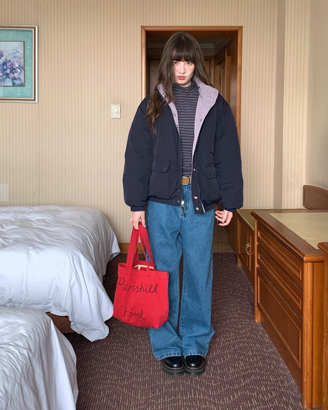 Wash Wide Denim Pants BU0103