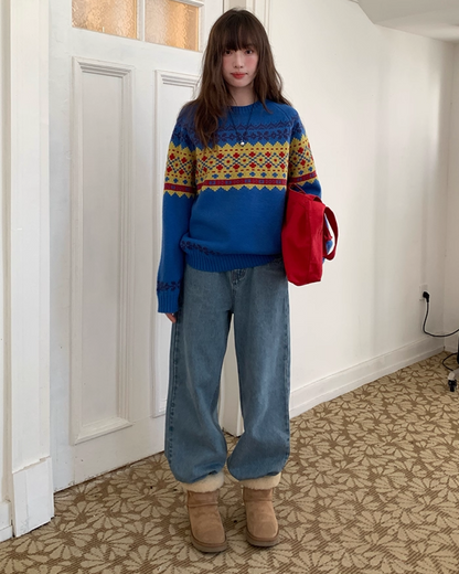 Wash Wide Denim Pants BU0103