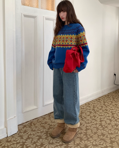 Wash Wide Denim Pants BU0103