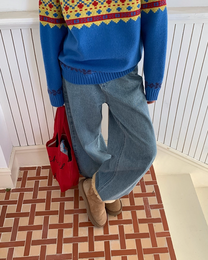 Wash Wide Denim Pants BU0103