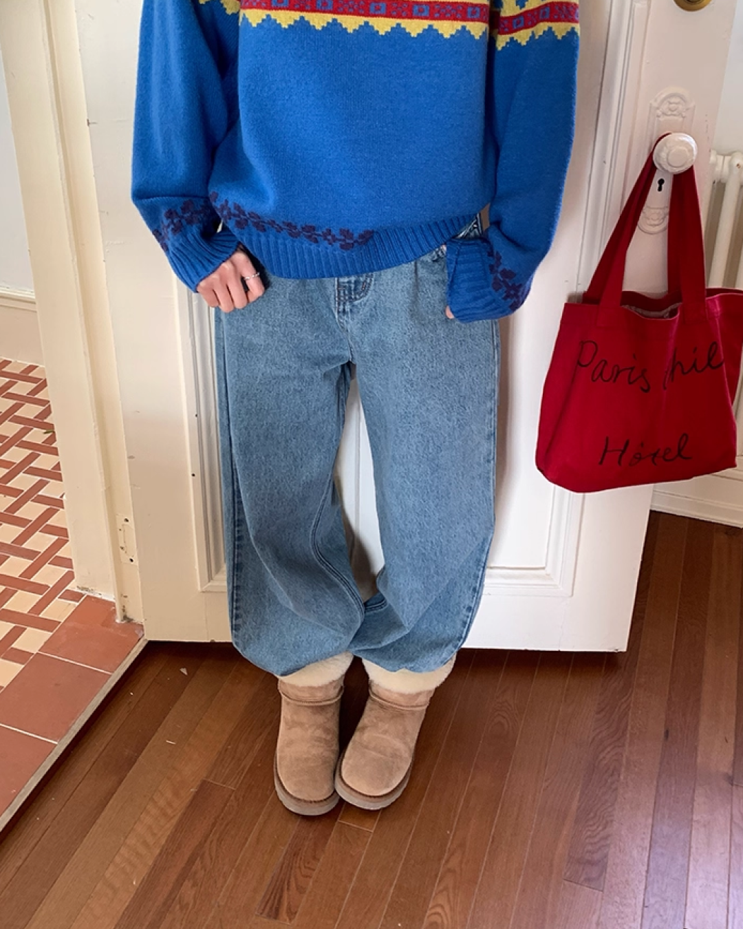 Wash Wide Denim Pants BU0103