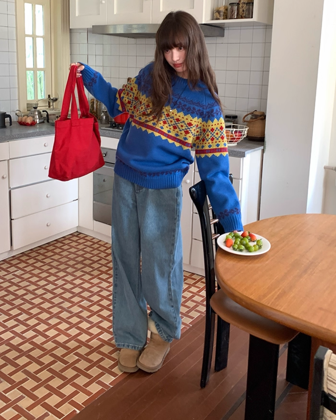 Wash Wide Denim Pants BU0103