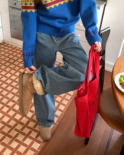 Wash Wide Denim Pants BU0103