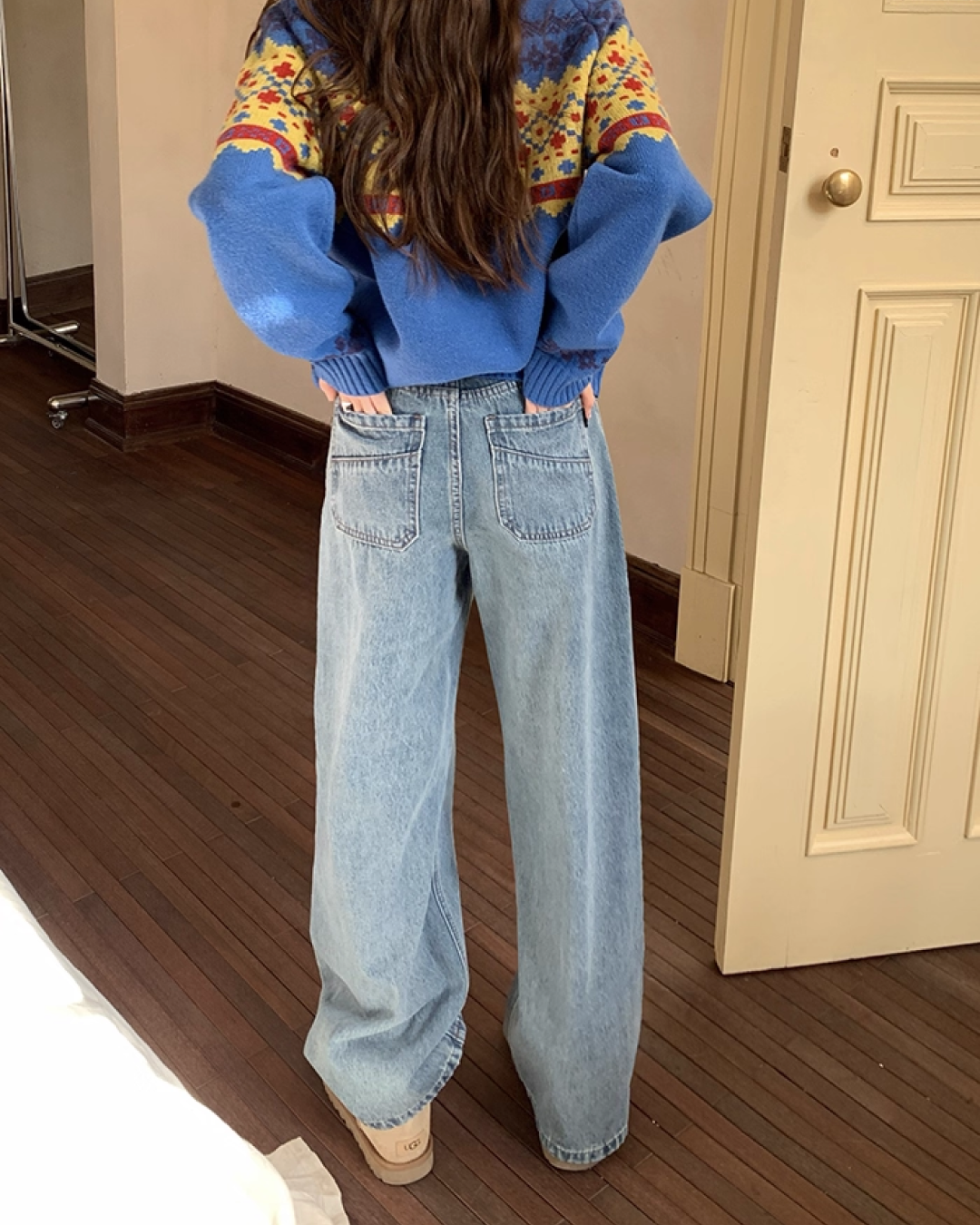 Wash Wide Denim Pants BU0103